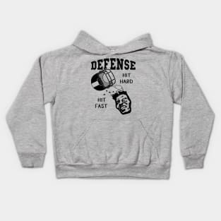 Football Player Defense Hit Hard Football Fan Kids Hoodie